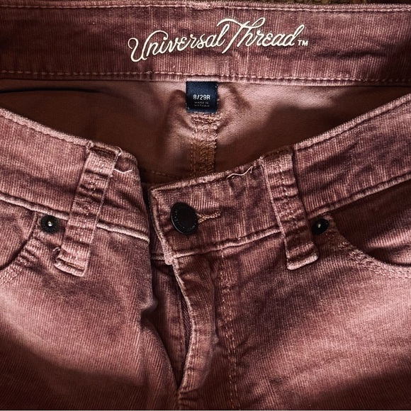 Universal Thread Dusty Mauve Corduroy Mid Rise Skinny Pants Stretch Size 8/29R - Picture 4 of 6